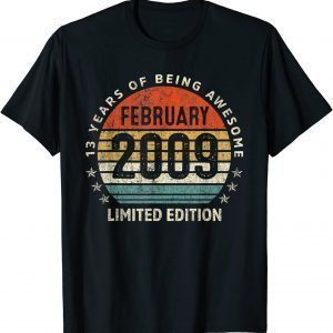 February 2009 Limited Edition 13th Birthday 13 Years Old Official T-Shirt