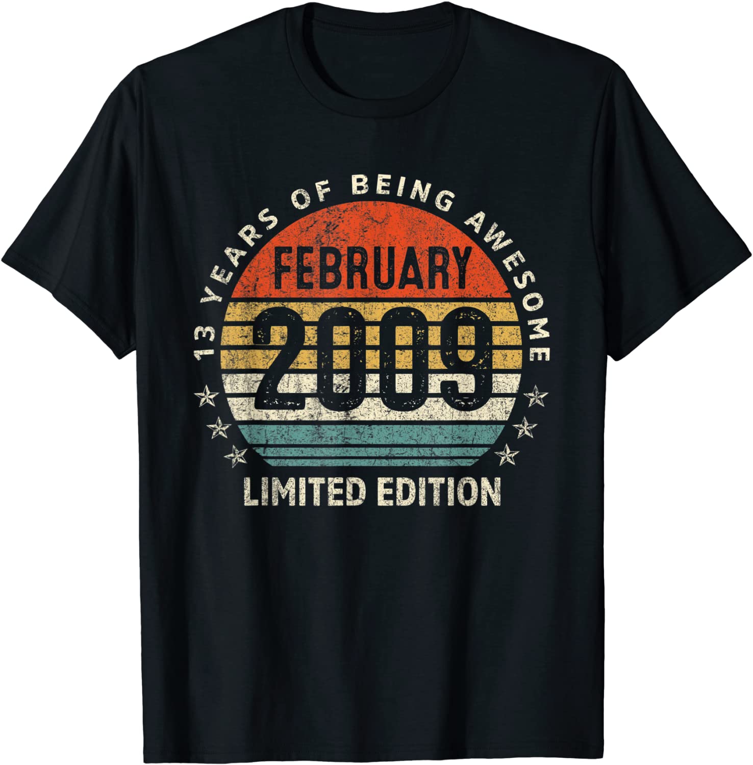 February 2009 Limited Edition 13th Birthday 13 Years Old Official T-Shirt