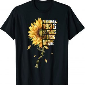 February Girl 1936 Sunflower 86th Birthday 86 Years Old Bday Classic Shirt