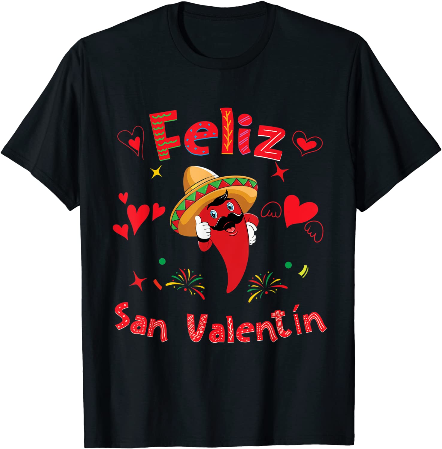 Feliz San Valentín Mexican Fiesta Hot Pepper Valentines Day 2021 Shirt