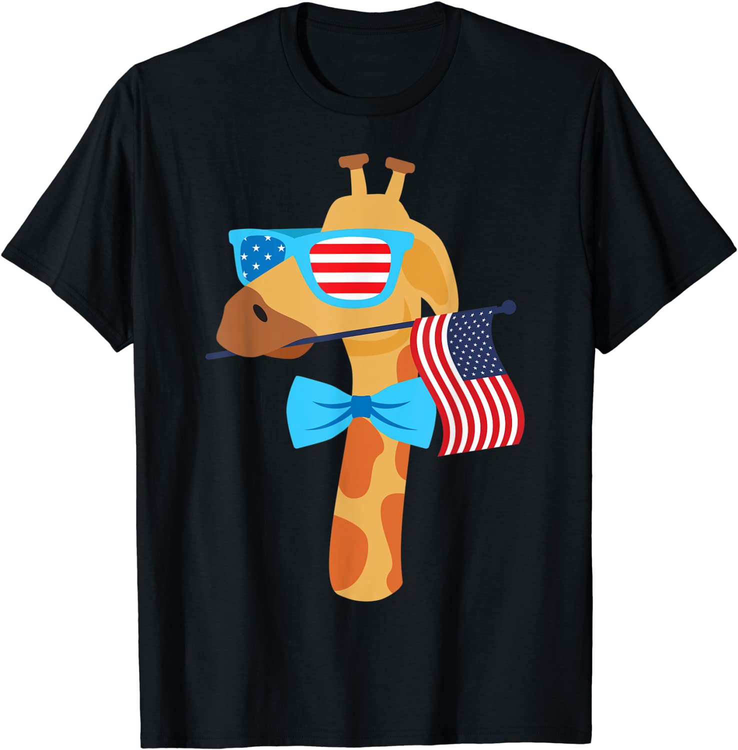 Giraffe Sunglasses USA American Flag 4th Of July Classic Shirt