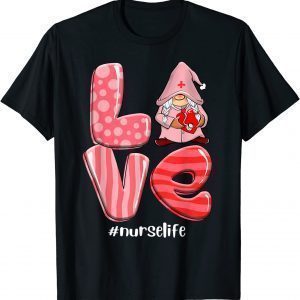 Gnomes Love Stethoscope Nurse Life Valentine Day 2022 Limited Shirt