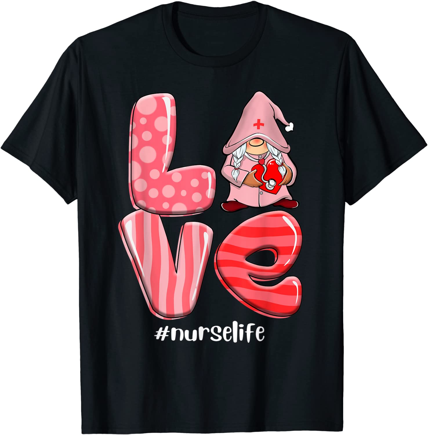 Gnomes Love Stethoscope Nurse Life Valentine Day 2022 Limited Shirt