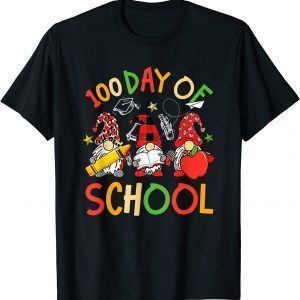 Happy 100th Day Of School 100 Days Of Gnomes Kindergarten Classic Shirt