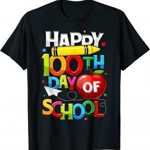 Happy 100th Day Of School Teacher Rainbow - 100 Days Smarter Gift Shirt
