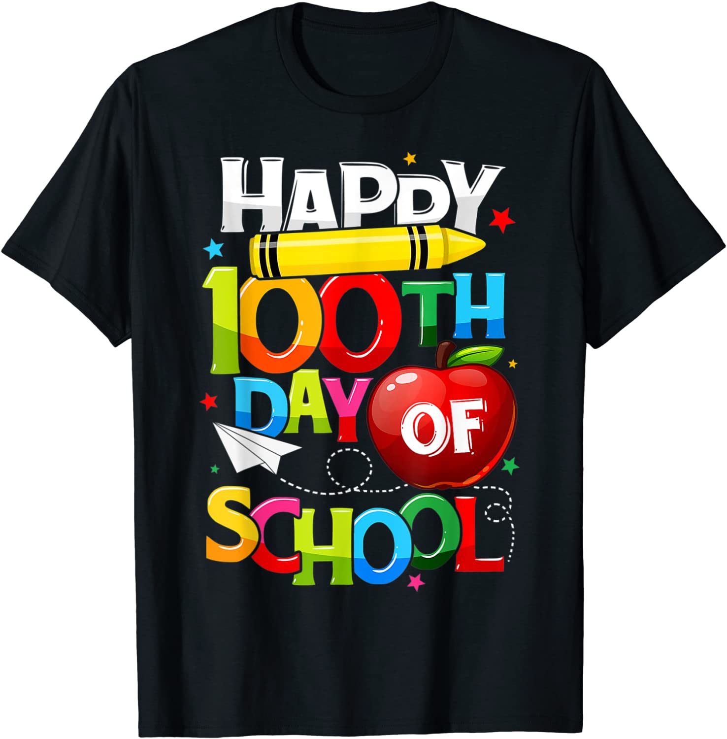 Happy 100th Day Of School Teacher Rainbow - 100 Days Smarter Gift Shirt