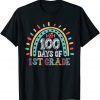 Happy 100th day Of School First 1st grade Teacher Rainbow 2022 T-Shirt