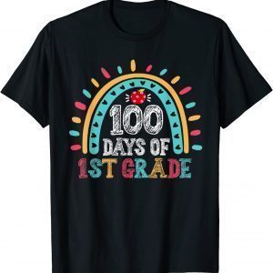 Happy 100th day Of School First 1st grade Teacher Rainbow 2022 T-Shirt
