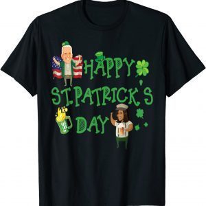 Happy St Patrick’s Day Biden And Harris With Beer Clovers Classic Shirt