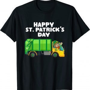 Happy St Patricks Day Leprechaun Garbage Truck Unisex Shirt