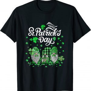 Happy St Patricks Day Three Gnomes Shamrock Essential 2022 Shirt