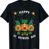 Happy St. Patrick's Day Three Gnomes Holding Shamrock Classic Shirt