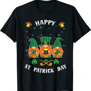 Happy St. Patrick's Day Three Gnomes Holding Shamrock Classic Shirt