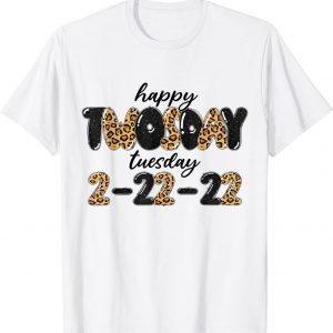 Happy Twosday Tuesday February Leopard Math Teacher T-Shirt