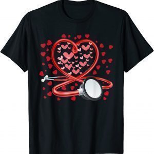Heart Stethoscope Nurse Cute Love Nursing Valentines Day 2022 Shirt