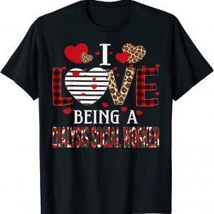I Love Being A Dialysis Social Worker Red Plaid Valentines T-Shirt