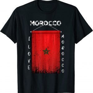 I Love Morocco Vintage Morocco Flag Unisex Shirt