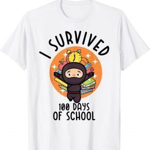 I Survived 100 Days Of School Ninja Lover Happy 100th Day Classic Shirt