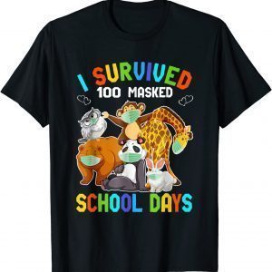 I Survived 100 Masked School Days Wild Animal Characters Classic Shirt