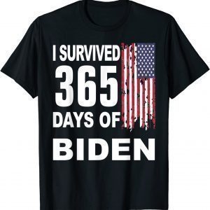 I Survived 365 Days Of Biden American Flag 2022 Shirt