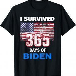 I Survived 365 Days Of Biden Usa Flag 2022 Shirt
