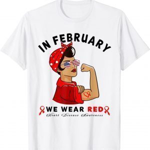 In February we wear Red Sunglasses Heart Disease Awareness 2022 Shirt