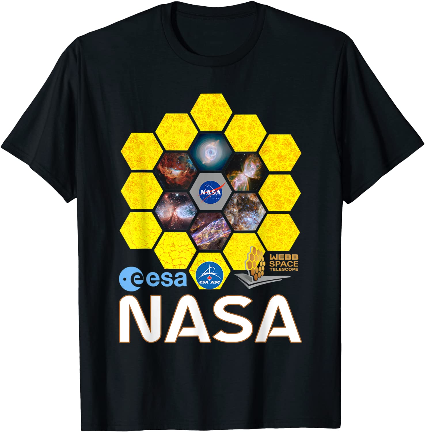 James Webb Space Telescope Official NASA ESA CSA Logos JWST 2022 Shirt
