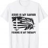Jesus Is My Savior Fishing is My Therapy American Flag 2022 Shirt