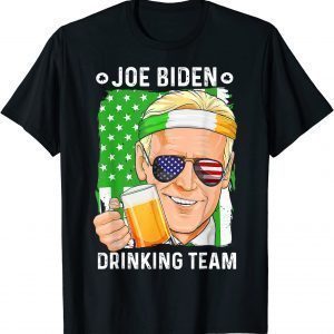 Joe Biden Drinking Team Draft Beer USA Flag St Patrick's Day T-Shirt
