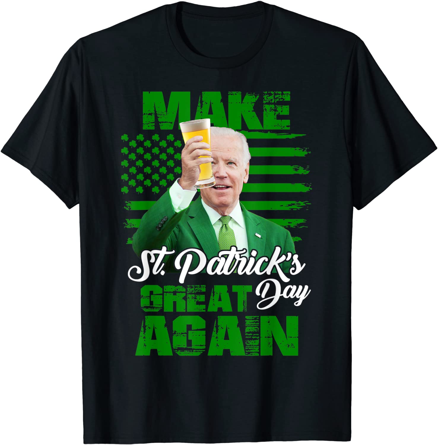 Joe Biden St Patricks Day Irish Lucky American Flag Shamrock Classic Shirt