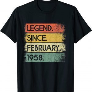 Legend February 1958 64th Birthday Decorations 64 Years Old Gift Shirt
