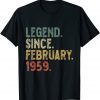 Legend February 1959 63rd Birthday 63 Years Old Classic Shirt
