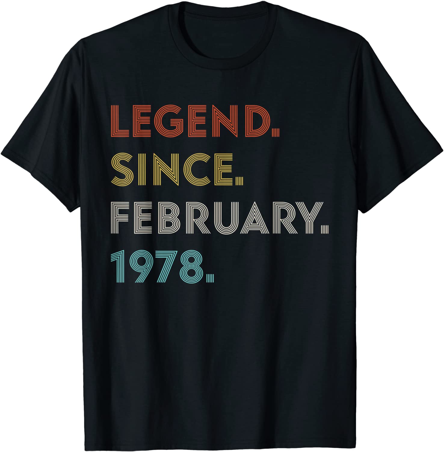 Legend Since February 1978 Vintage Birthday Tee Shirt