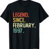 Legend Since February 1997 25Th Birthday 25 Years Old Unisex Shirt