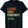Legend Since February 2009 13Th Birthday 13 Years Old Classic Shirt