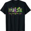 Leopard Mardi Gras Nurse Nursing School Apparel T-Shirt