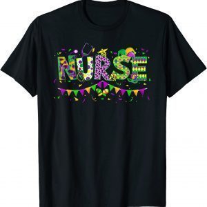 Leopard Mardi Gras Nurse Nursing School Apparel T-Shirt