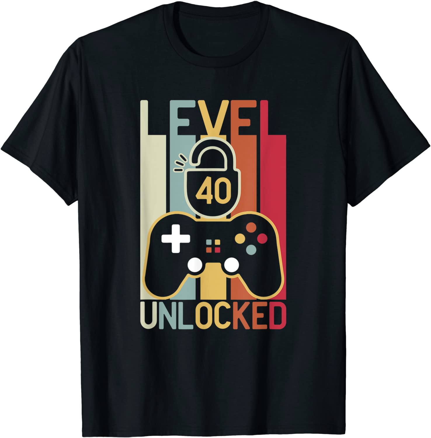 Level 40 Unlocked Video Gamer 40 Year Old 40th Birthday Classic Shirt ...