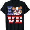 Love Bulldog Sunglasses 4th Of July USA Meica Dog 2022 Shirt