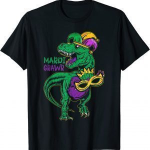 Mardi Grawr T Rex Dinosaur Mardi Gras Bead Costume Classic Shirt