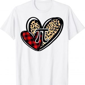 Pi Day Math Pi Day 3.14 Leopard Heart Buffalo Plaid 2022 Shirt