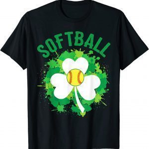 Softball Shamrock Lucky Clover Irish St Patrick's Day 2022 Shirt