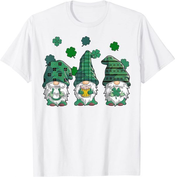 St Patricks Day Gnomes Buffalo Plaid Shamrock Limited Shirt