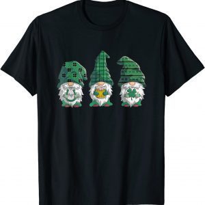 St Patricks Day Gnomes Green Buffalo Plaid T-Shirt