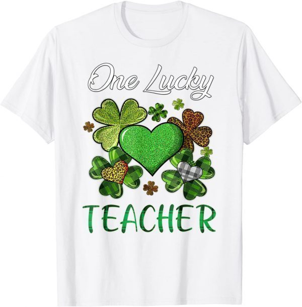 St Patricks Day Shamrock Buffalo Plaid One Lucky Teacher Classic Shirt