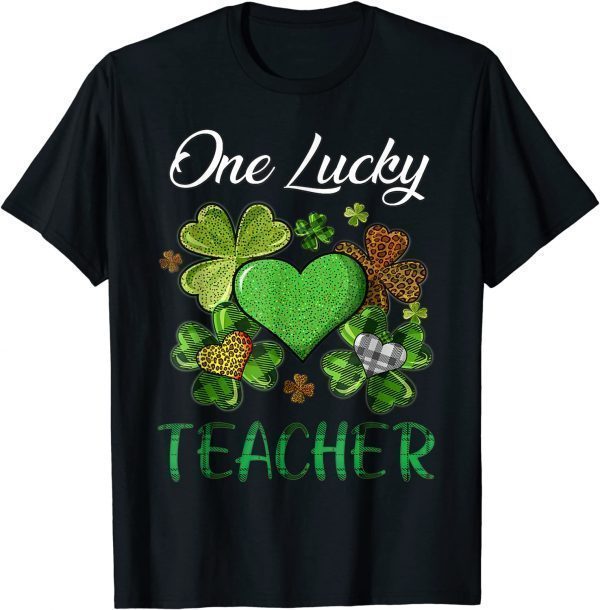 St Patricks Day Shamrock Buffalo Plaid Teacher Gift Shirt