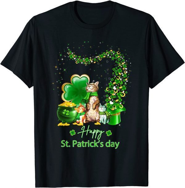 St Patricks Day Truck Cat Family Shamrock 2022 Shirt