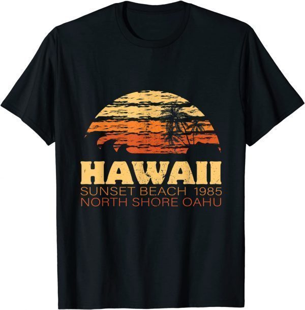 Sunset Beach Oahu Hawaii North Shore Retro Vintage Hawaiian Classic Shirt