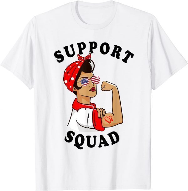 Support Squad Women Sunglasses Heart Disease Awareness 2022 T-Shirt