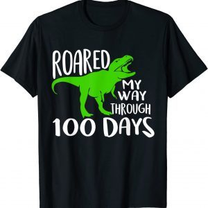 T-Rex 100th Day of School Teachers Child Youth Happy 2022 Shirt